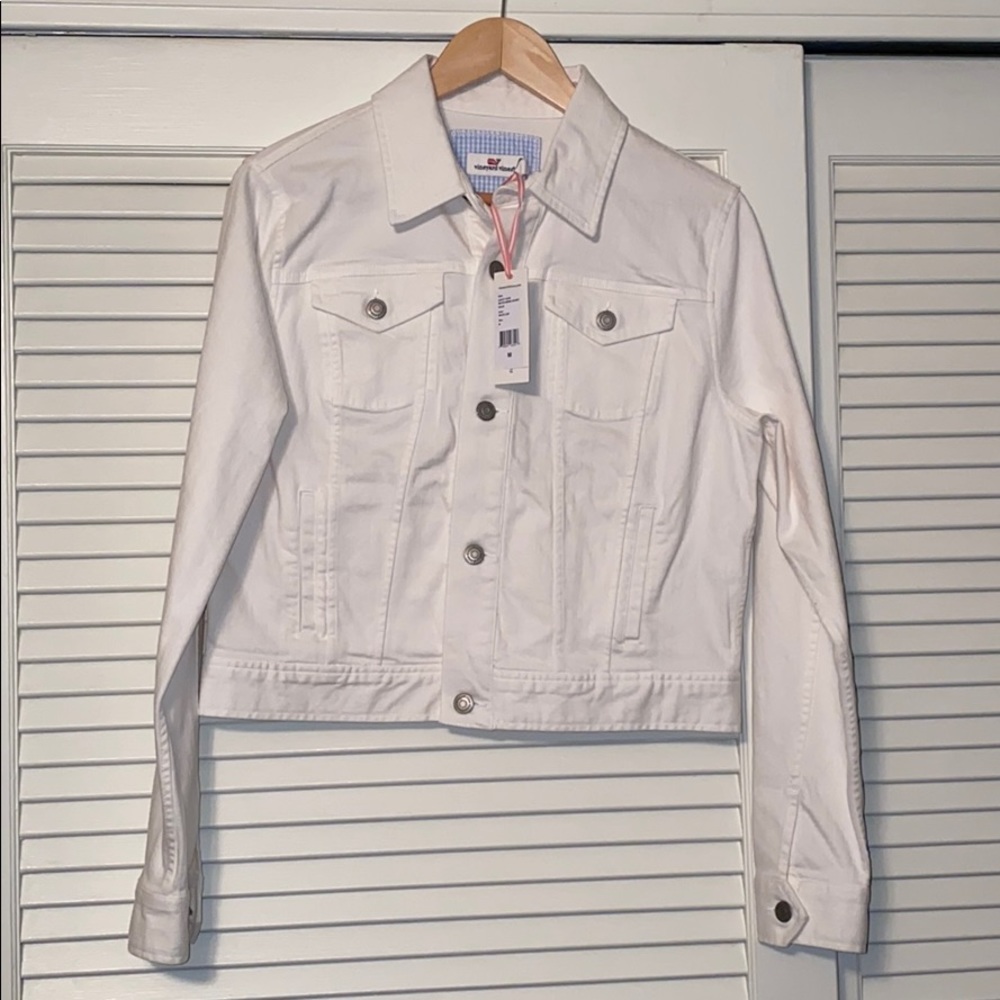NWT vineyard vines white denim jacket